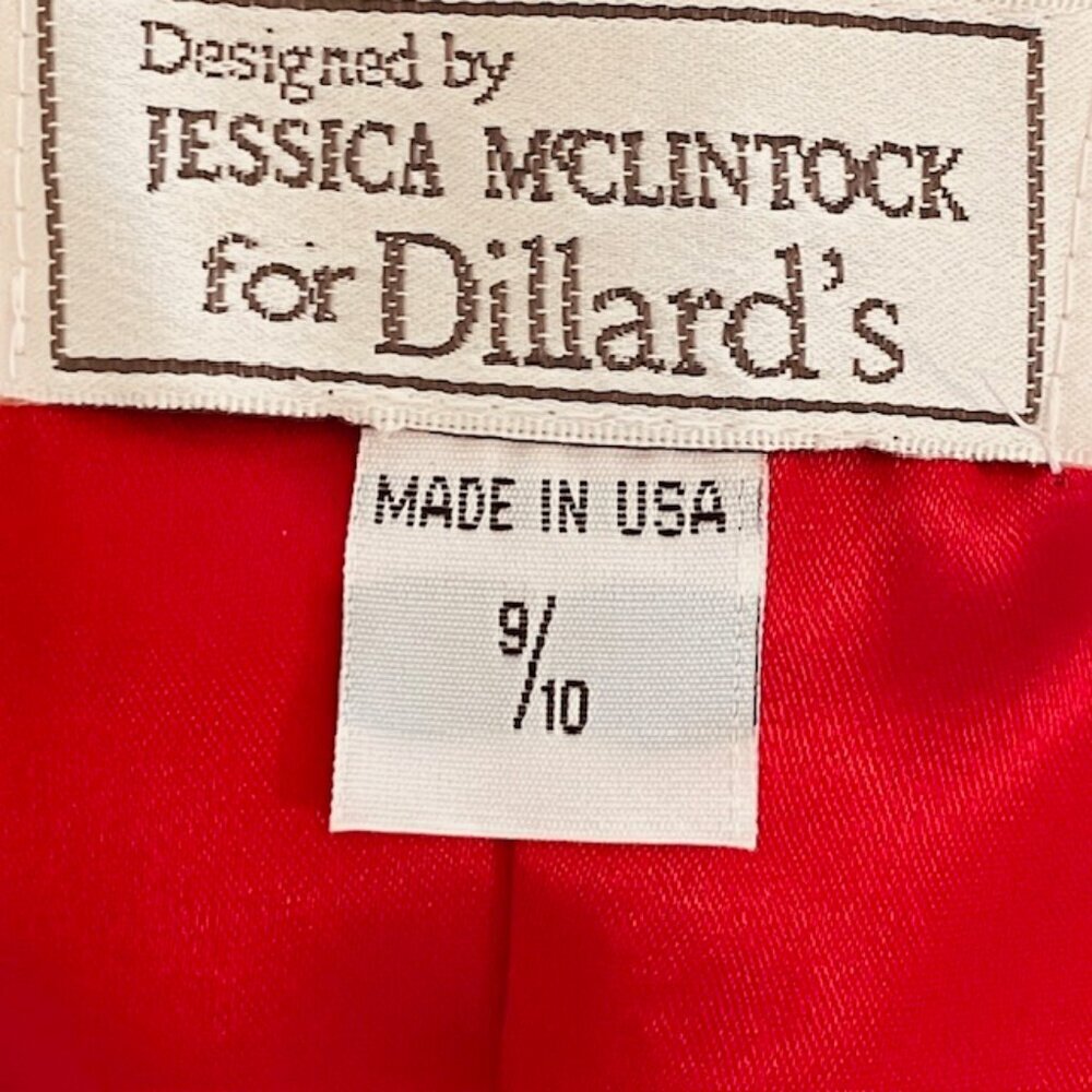 Jessica McClintock Ball Gown Vintage 90s Red Satin Corset Formal Prom 9/10 Small - Picture 9 of 14